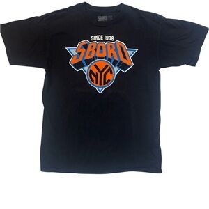 5BORO NYC Graphic T-Shirt Mens Black Skate Tee New York Since 1996